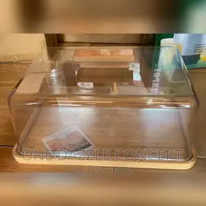 2pcs Wooden Cake /Bread Bin Box With Arcylic Cover