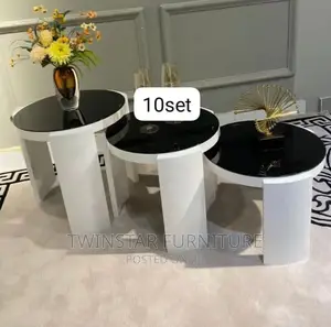 New Modern 3 in 1 Glass Top Side Stools