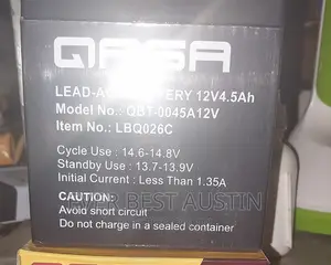 Qasa 12v5ah Rechargeable Fan Battery