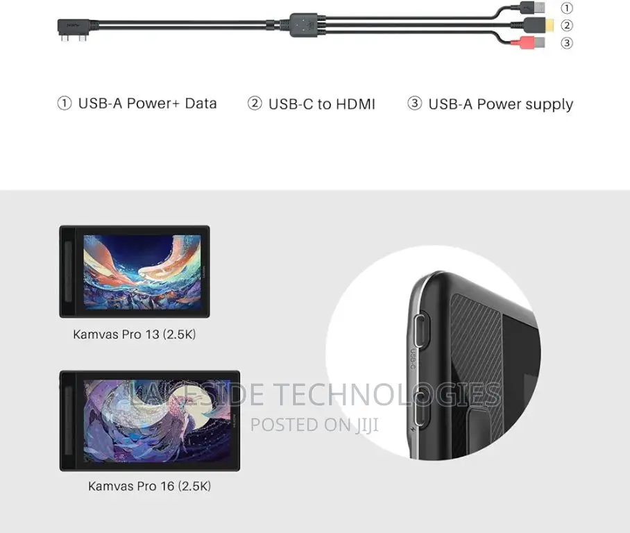 Huion CB09 3 in 2 Cable