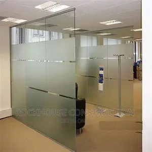 Office Partition With Frosting Tempered 10mm Glass