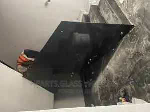 Glass Railing For Stairs Using Dark Grey Toughen Glass