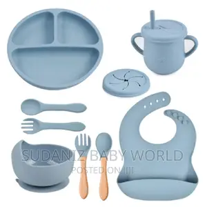 Silicone Feeding Set, Nine(9) Pieces. All Colours, BPA Free