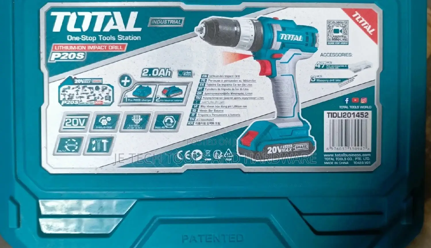 Total Lithium-Ion Impact Drill P20s 20v