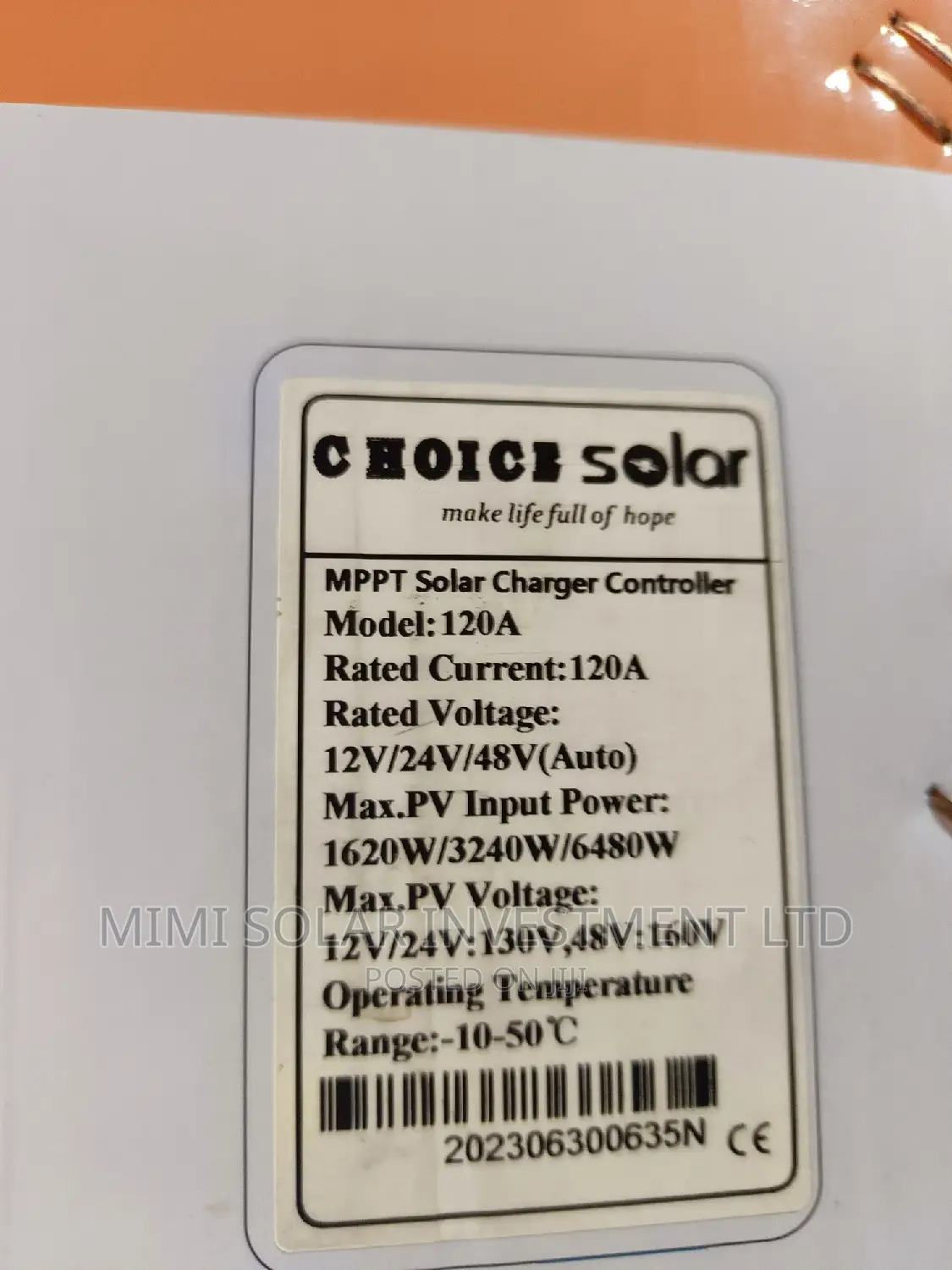 120 Arms Choice Solar Charger Controller