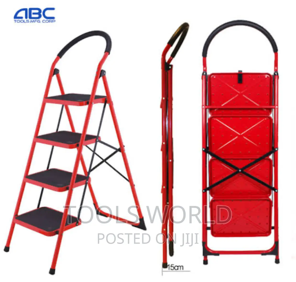 Red and Black 4 Step Ladder - Tools World Price: ₦ 70,000 on Jiji.ng ...