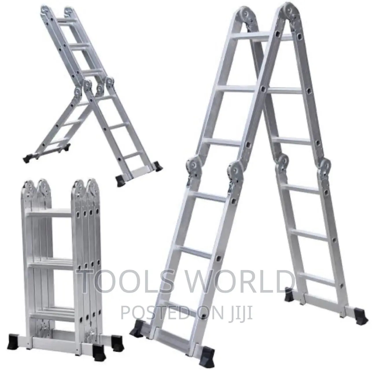 Multiple Positioning 12 Step Aluminum Folding Ladder