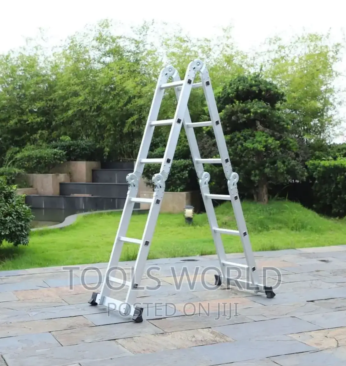 Multiple Positioning 12 Step Aluminum Folding Ladder