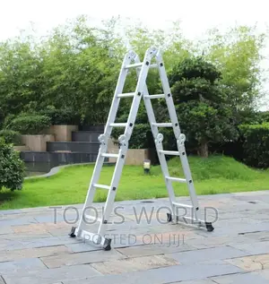 Multiple Positioning 12 Step Aluminum Folding Ladder