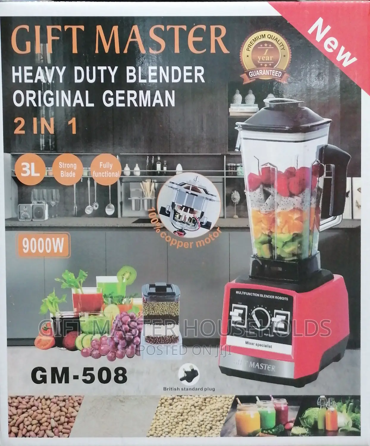 New Gift Master 2in1 Heavy Duty Blender 9000W GM508 in Lagos Island