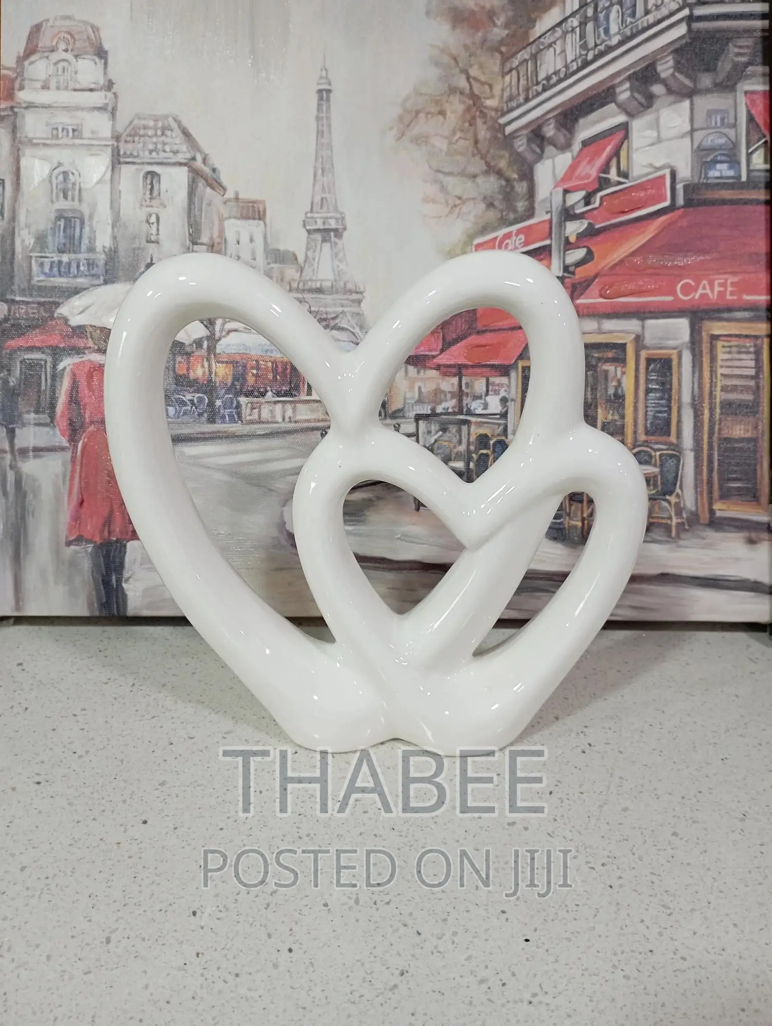 Double Love White Ceramic Decor