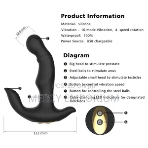 Prostate Massager 360 Rotation 10 Vibration Anal Plug