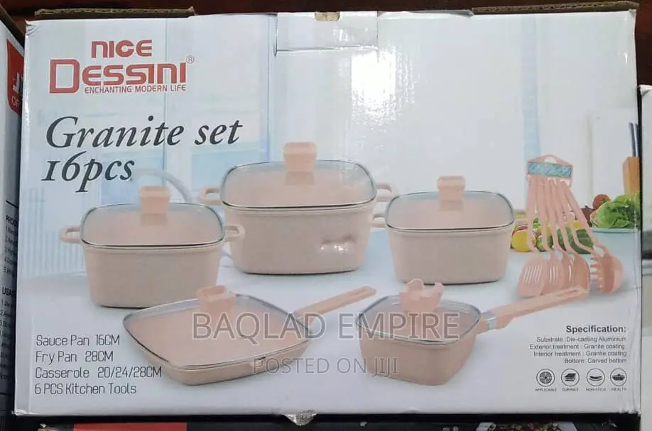 16pcs Nice Dessini 4 Corner Cookware Set/Pot