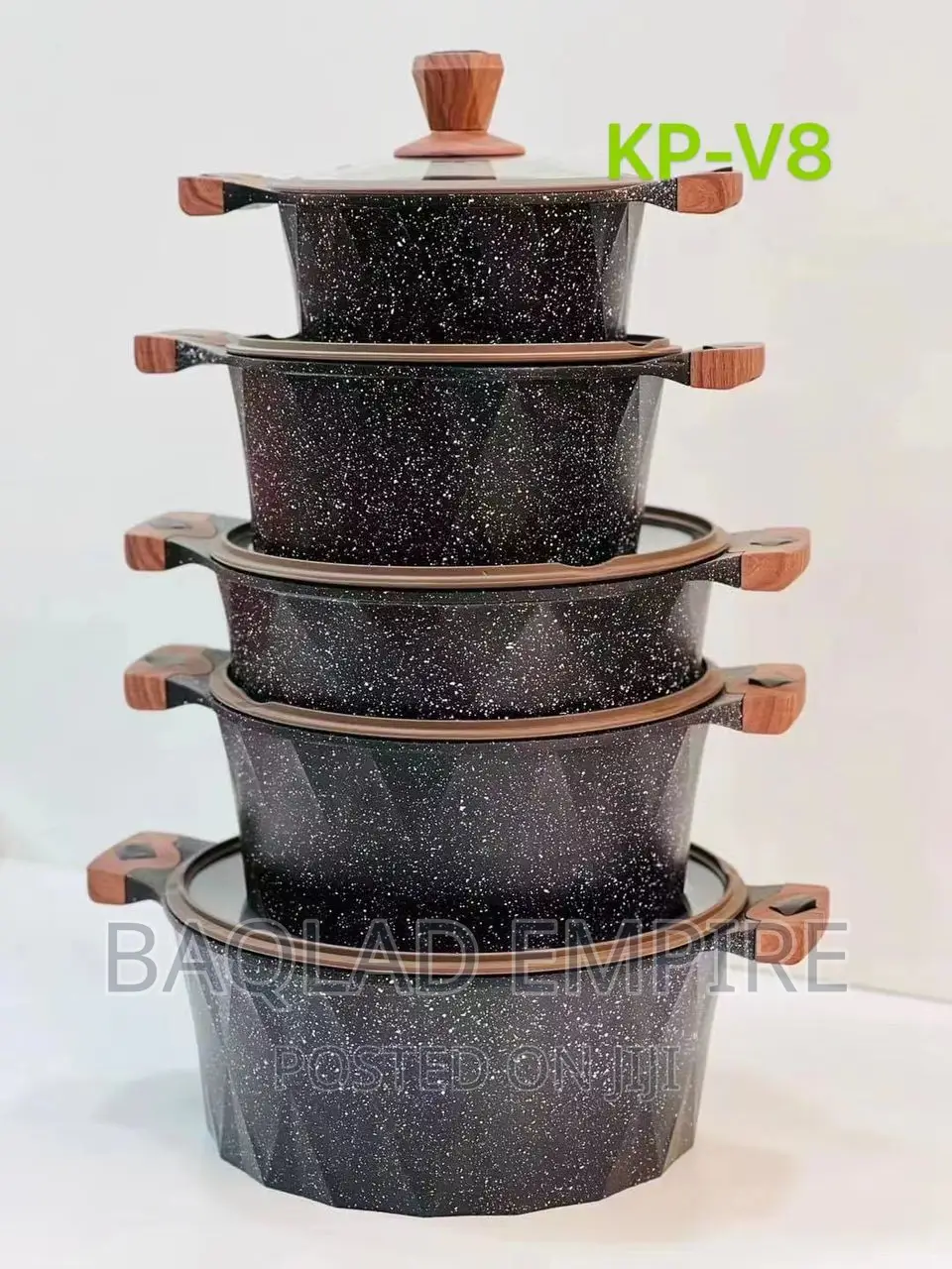 10pcs Jio Granite Cookware Set/Pot With Wooden Handle
