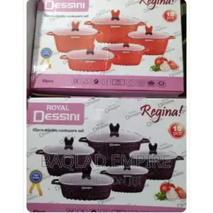 10pcs Royal Dessini Regina 4corner Cookware Set/Pot