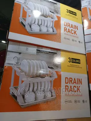 2 Layers Plastic Dish Drain Rack
