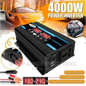 Black Dual USB 4000W Free Delivery Car Power Inverter