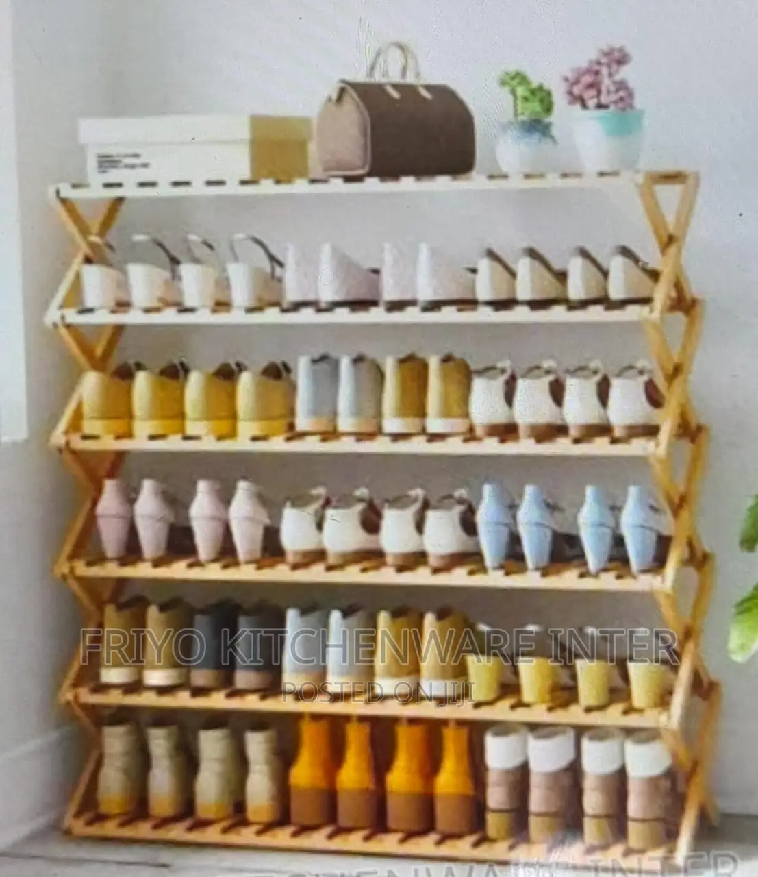 6 Layers Wooden Large Shoe Rack
