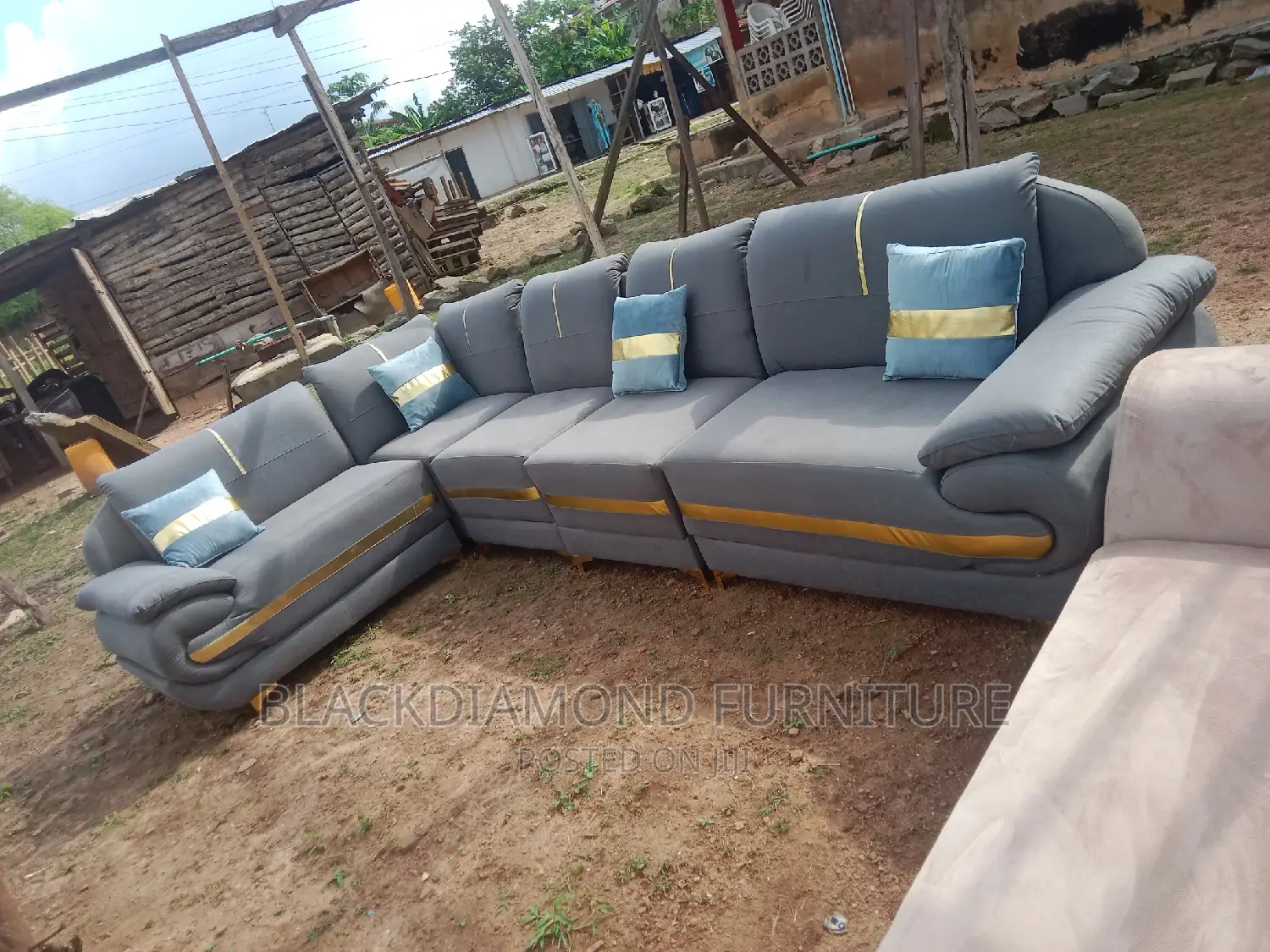 L Shape Fabric Sofa by Blackdiamondfurniture Interior
