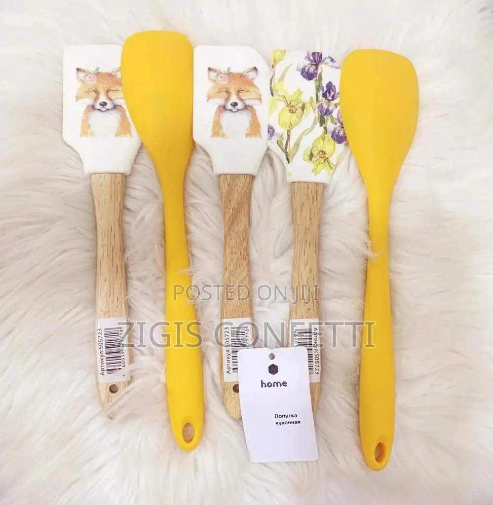 Fun Printed Silicone Spatula Set for Kitchen
