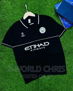 Manchester City Official 23/24 Black Polo Shirt