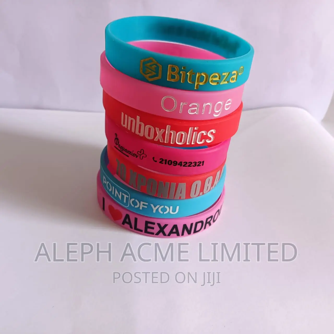 1000 Pieces Customized Embossed Silicone Wristbands Souvenir