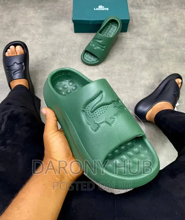 Mature LACOSTE Luxury Slide_black/Green/Brown/Blue in Ikeja