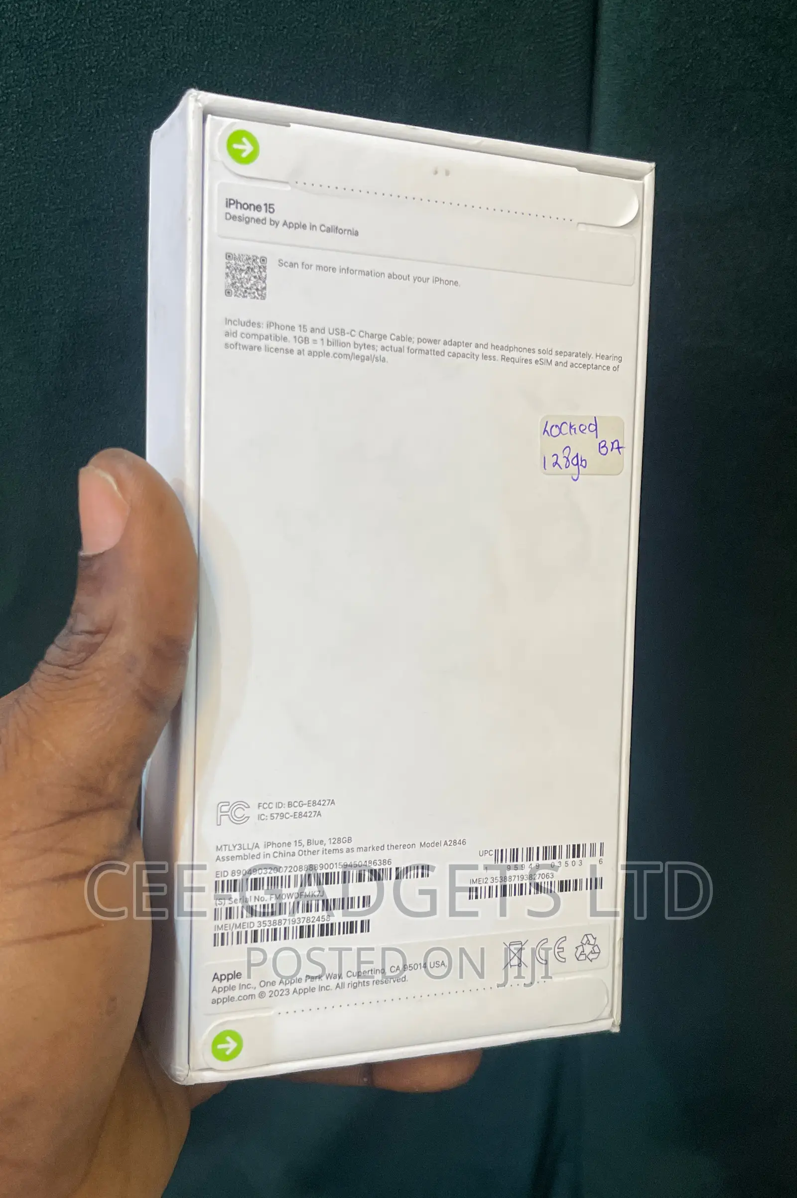 New Apple iPhone 15 128 GB Blue