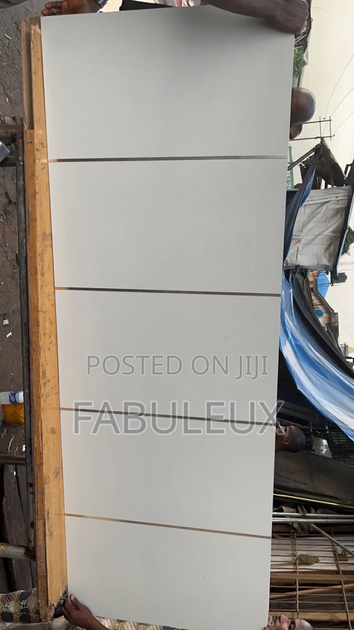 Solid Gray Chromed HDF Door