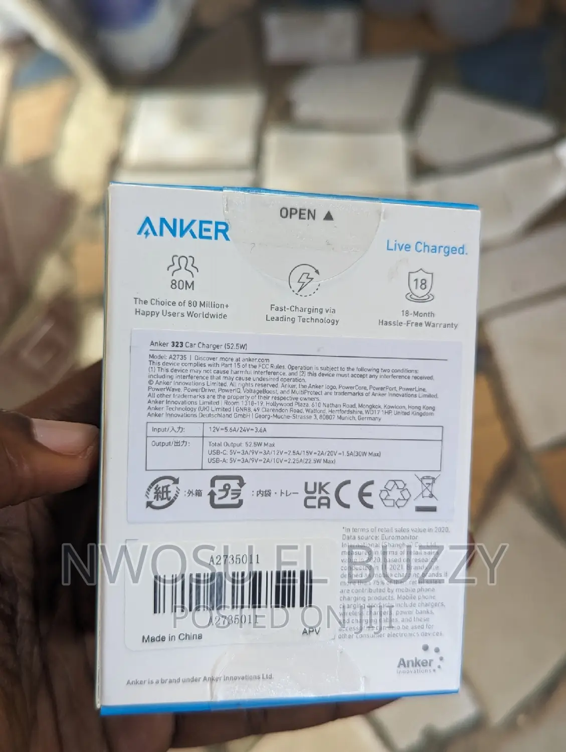 Anker 323 Car Charger 52.5w
