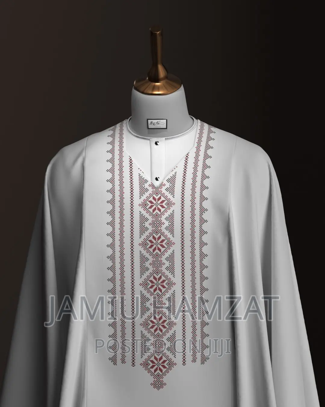 Agbada With Monogram Embroidery
