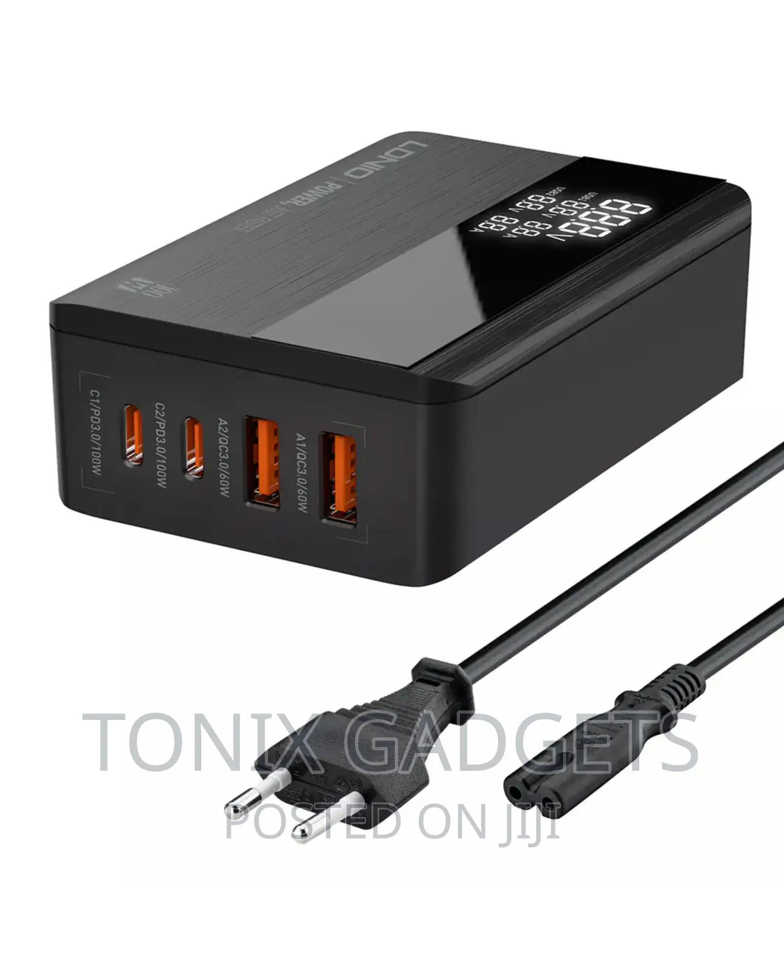Desktop Charger - Fast Charging 4 Port USB + Voltage Display