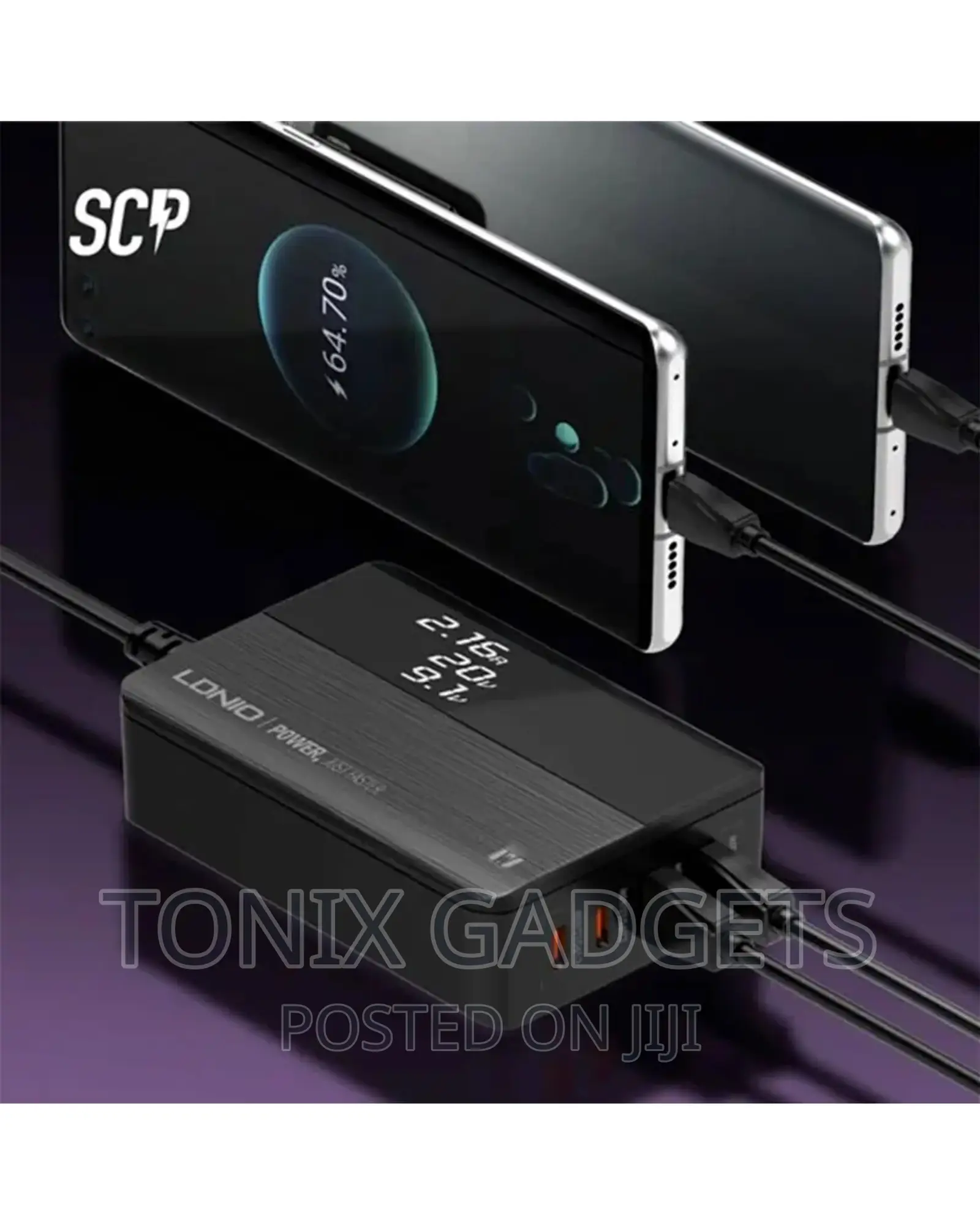 Desktop Charger - Fast Charging 4 Port USB + Voltage Display