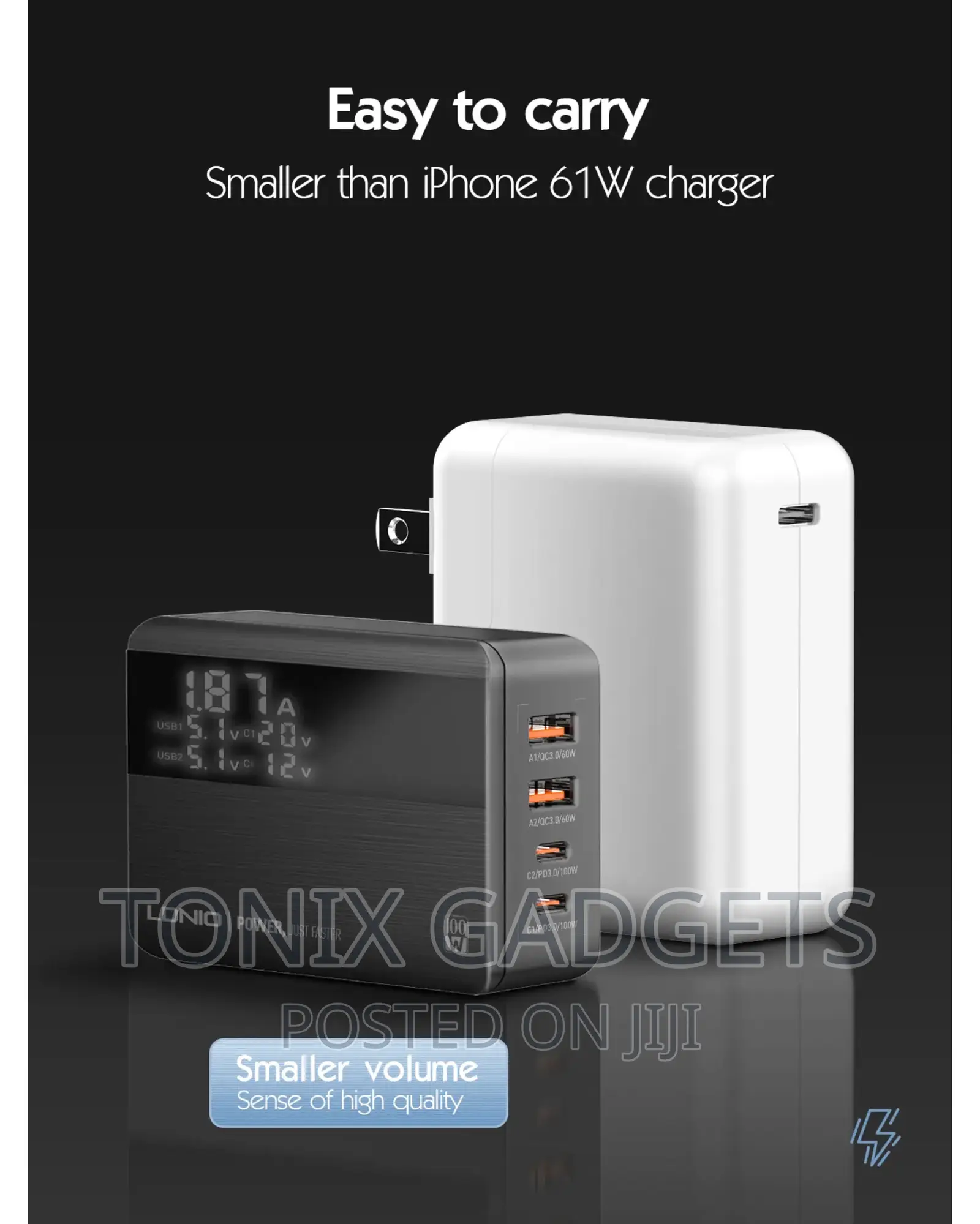 Desktop Charger - Fast Charging 4 Port USB + Voltage Display