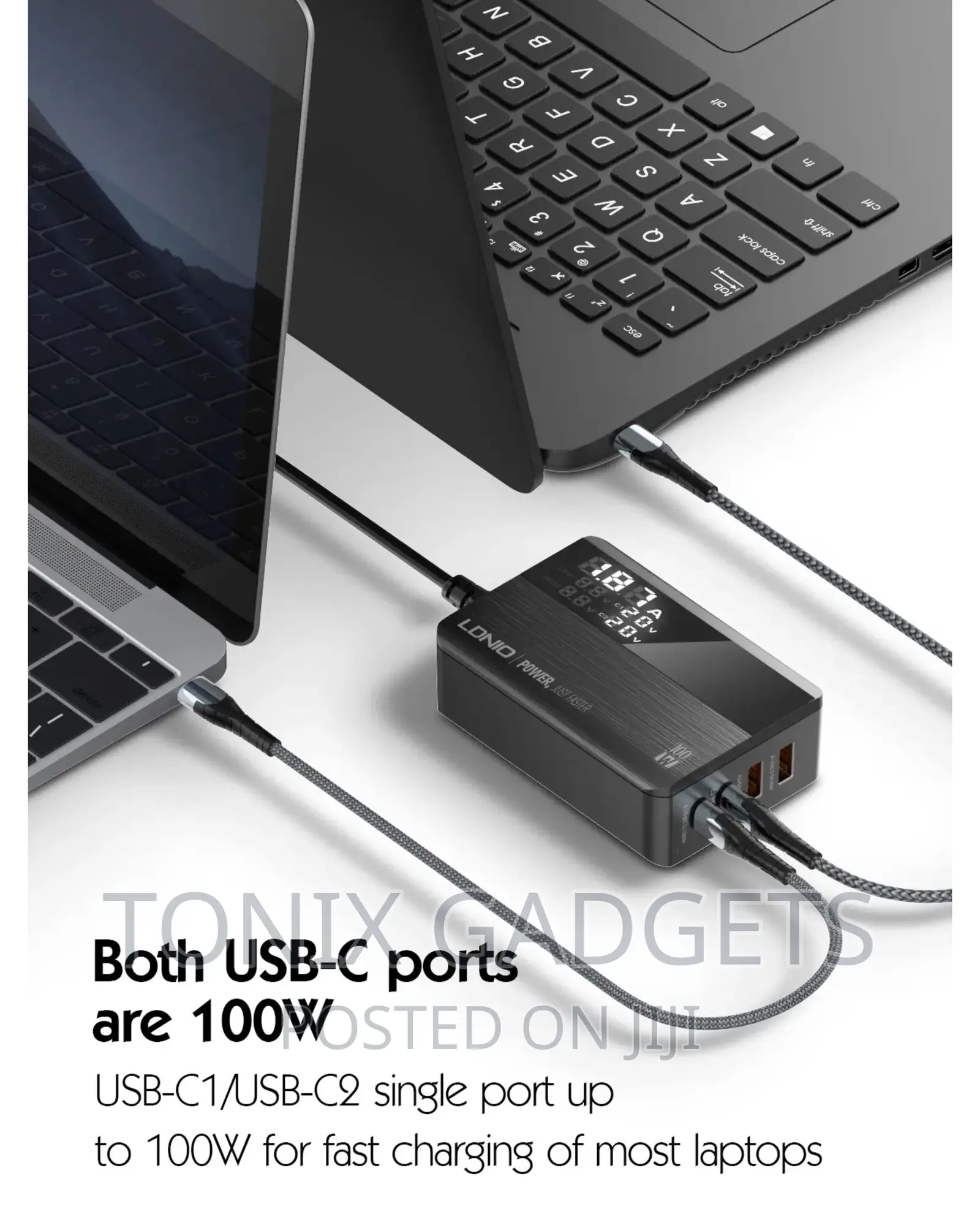 Desktop Charger - Fast Charging 4 Port USB + Voltage Display