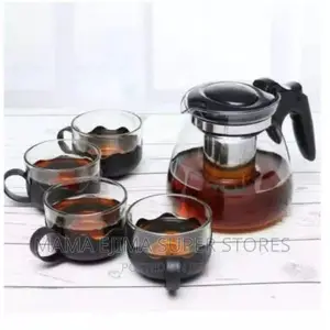 ￼
￼
A S Glass Teapot Set With 4 Tea Cup - 900ml