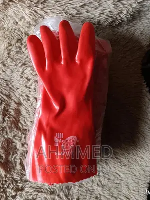 Red Rubber Hand Gloves 12 Pairs