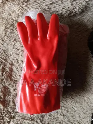 Red Rubber Hand Gloves 12 Pairs