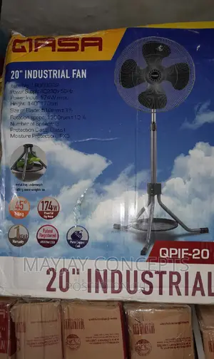 20" Qasa Industrial Standing Fan-4 Blades