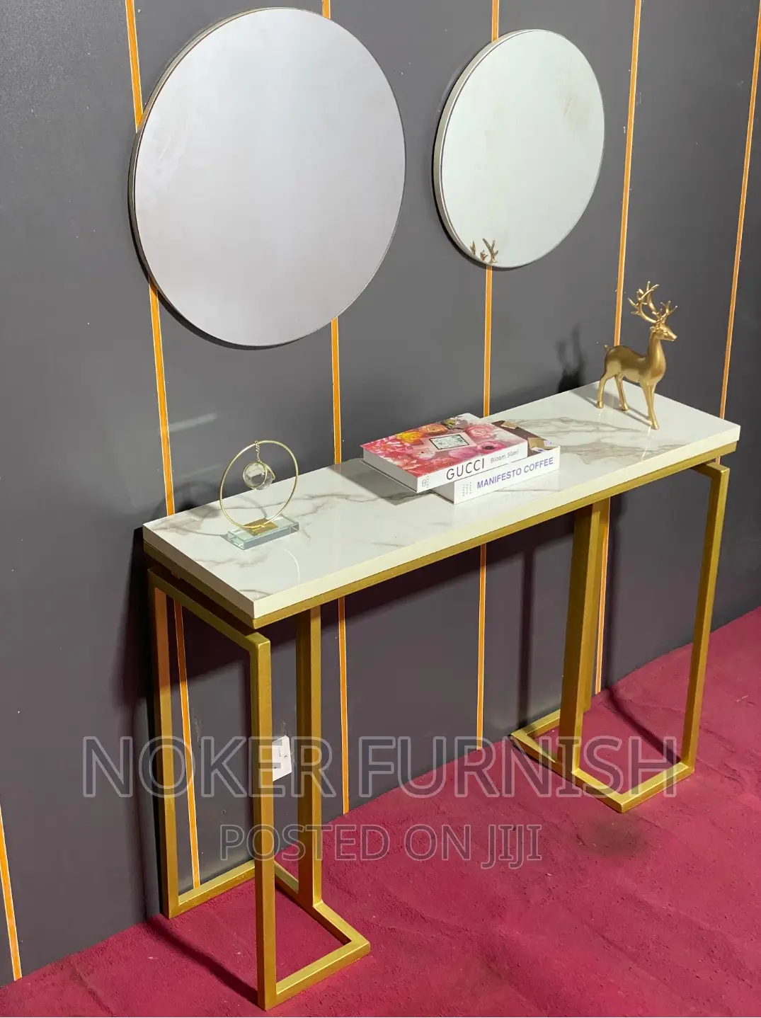 Available Console Table With Round Mirror
