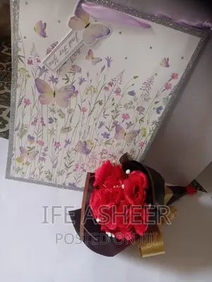 Rose Flowers for Loved Ones in a Fancy Bag 001 - Red