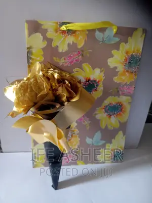 Rose Flower for Loved Ones Inside a Fancy Bag 005 - Gold