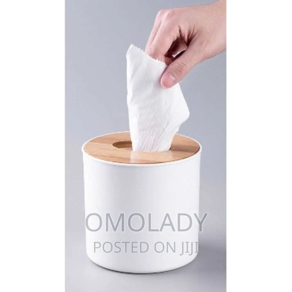 Wooden Cover Tissue Box Dispenser - White