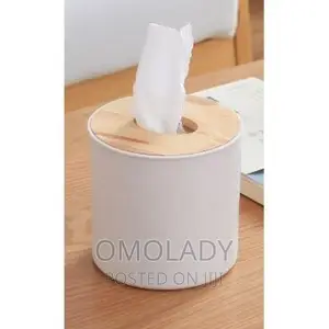 Wooden Cover Tissue Box Dispenser - White