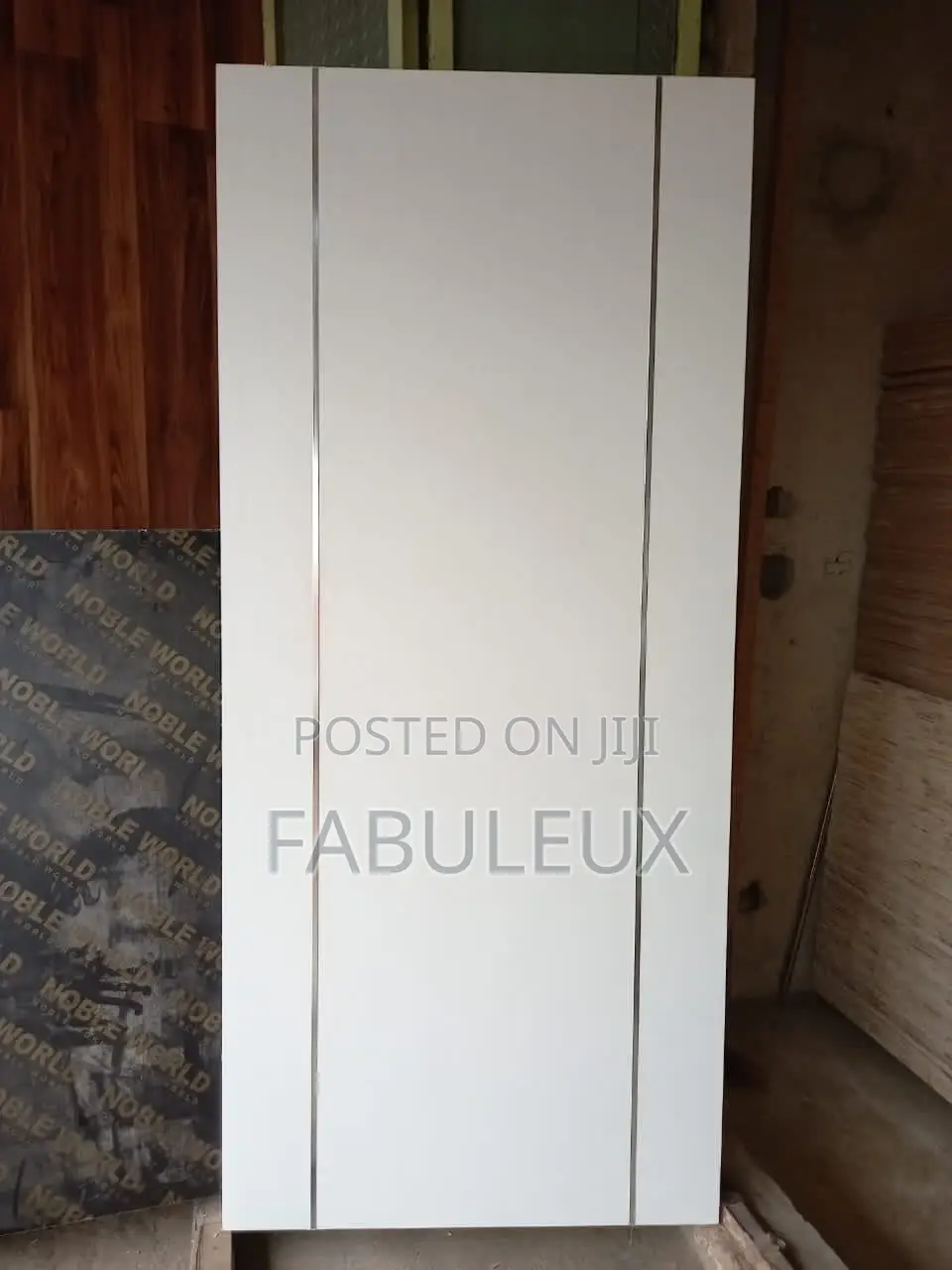 Solid Perfect White Chromed HDF Door With Frame and Architra
