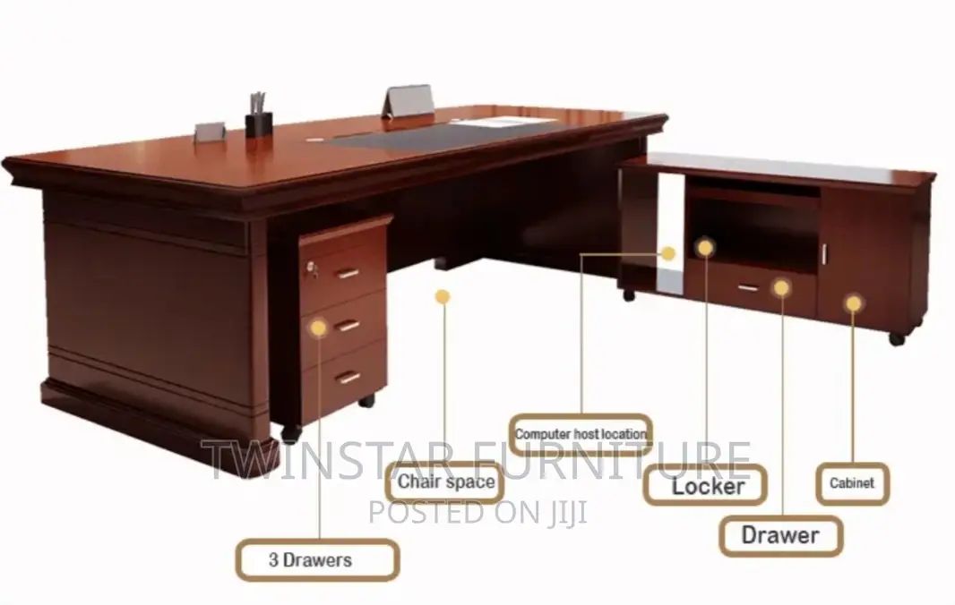 Modern Executive Office CEO Table With Extension