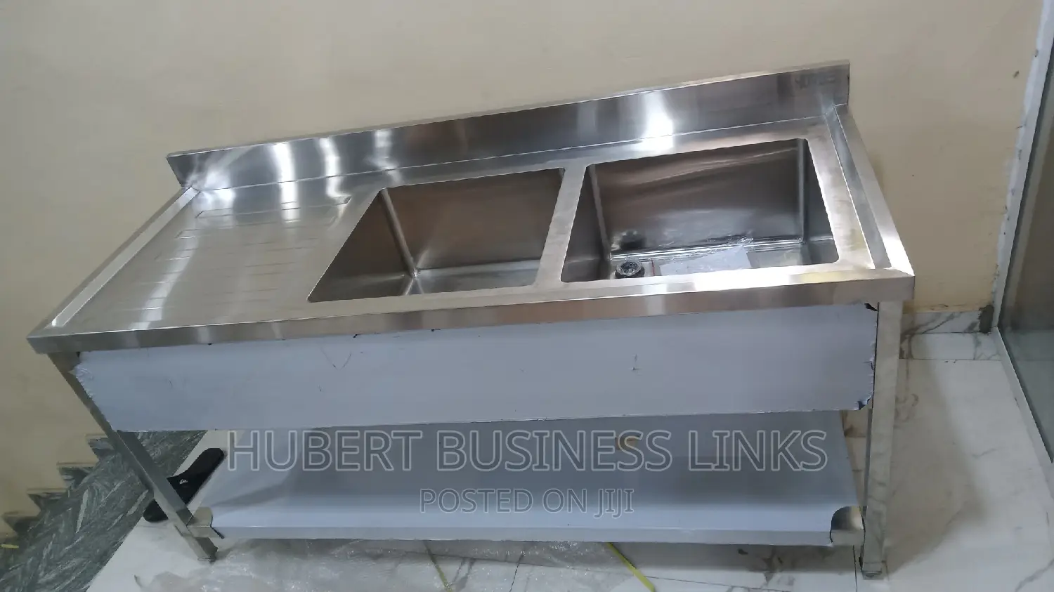 Industrial Double Bowl Sink With Side