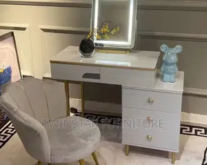 New Modern Mirror Console Table With Chair
