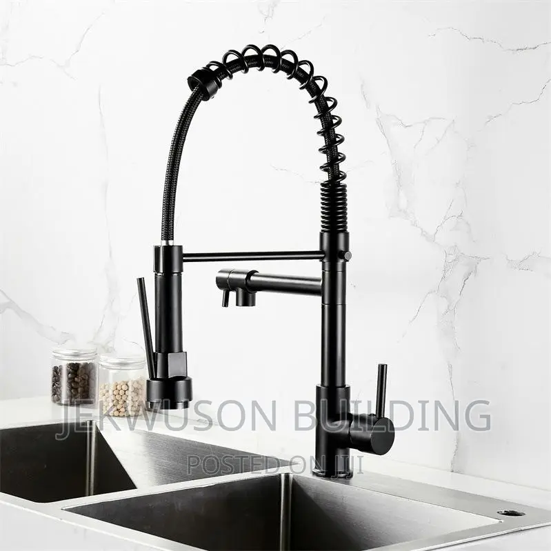 Double Kitchen Tap Matt Black