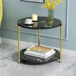 Nordic MDF Wood Faux Marble Side Stool